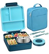 Bento Lunch Box for Kids with 8oz Soup Thermo&Lunch Bag, Leak-Proof Lunch Food Containers with 4 ...