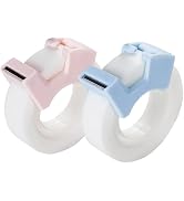 2Pcs Color Random Cute Multifunctional Invisable Tape Set with Refillable Tape Dispenser Writable...