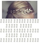 Mini Glitter Teeth Rhinestone Flower Hair Accessories - No-Slip Grip Metal Jaw Clamps in Mix Colo...