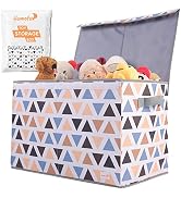 HOMEFOX Toy Storage Organizer - Large Flip-Top Lid - Dual Bin Toy Box for Boys Girls Kids - Folda...