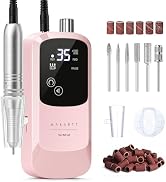 Makartt Rechargeable Electric Nail Drill: 35000 RPM Nail Drill File with Storage Stand for Acryli...