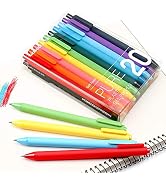 Lanxivi Kaco Retractable Gel ink Pens, Extra Fine Point Pencils(0.5 mm)-20 Pack, Assorted Colors ...