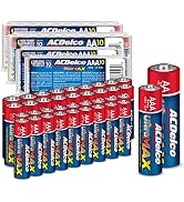 ACDelco UltraMAX AA and AAA Batteries, 40-Count Combo Pack, 20-Count Each, Alkaline Battery with ...