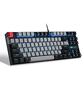 75% Mechanical Gaming Keyboard with Blue Switch, MageGee LED Blue Backlit Keyboard, 87 Keys Compa...