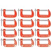 MAXPOWER 2 Inch C-clamp, 12 Pieces C Clamps Set, 2-Inch Jaw Opening, Throat Depth 1-3/16-Inch