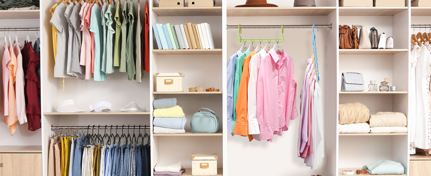 hangers space saving organizer saver clothes closet organization storage hanging