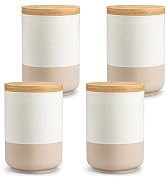 vancasso Sabine Ceramic Food Storage Jar, Kitchen Canisters with Airtight Seal Wooden Lid for Ser...