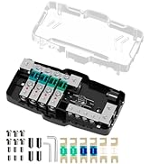 Fuse Distribution Block Car Audio for Auto Boat UTV Stereo Amp: 4 Way MIDI (Mini-ANL) Fuse Box Po...