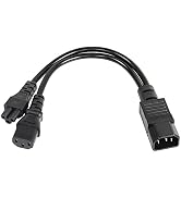 CERRXIAN 1ft IEC 320 C14 Male to IEC 320 C13 Female & C5 Female Y PDU Splitter Power Cord for Lap...