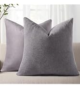 Pallene Decorative Chenille Throw Pillow Covers 18x18 Set of 2, Luxury Soft Velvet Pillow Covers ...