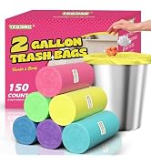 T.FORING Small 2 Gallon Trash Bags Unscented, 0.78 Mil, Colored, 150 Count | 7.5 Liter Garbage Ba...