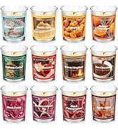 STRN Scented Candles Set, 12 Fragrances, Winter Scented Soy Wax Glass Jar Candle, Apple Cinnamon,...
