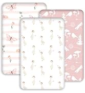Civarua Kids Bedside Sleeper Bassinet Fitted Sheets 20 x 33, 3 Pack Baby Delight Beside Me Dreame...