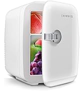 CROWNFUL Mini Fridge, 4 Liter/6 Can Portable Cooler and Warmer Personal Refrigerator for Skin Car...