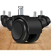 Office Chair Caster Wheels Replacement(Set of 5) for Hardwood Floors and Carpet- Heavy Duty Caste...