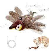 FORFAXE 2025 New Interactive Fly Bird Cat Toy,Interactive Chirping Bird Cat Toy with Flapping Win...