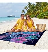 COSENNATUR Beach Blanket Beach Mat Waterproof Picnic Camping Mat 79"x118" | Extra Large Waterproo...