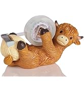 Highland Cow Tape Dispenser, Includes 1 Roll of Transparent Tape, Cute Handmade Desk Holder for O...