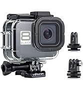 SOONSUN Waterproof Housing Case for GoPro Hero 8 Black, Built-in Dual Cold Shoe Slots and Include...