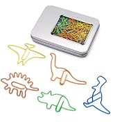 Haowuliao 50 Large Dinosaur Paper Clips Bookmarks, Gift for Dinosaur Theme Lovers