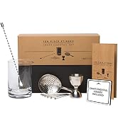 A Bar Above Old Fashioned Cocktail Kit – 10 Pc Cocktail Mixing Glass Set, Stirred Martini Set Inc...