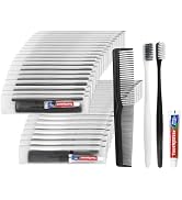 50Pack Disposable Toothbrushes with Toothpaste and Comb Set,10gToothpaste,7inch Hair Comb,Individ...