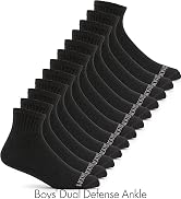 Fruit of the Loom Boys' Dual Defense Ankle Socks (10 Pack)