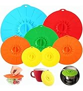 Daxiongmao 7 Pack Silicone Lids, Microwave Cover for Food, Silicone Stretch Lids and Food Covers,...