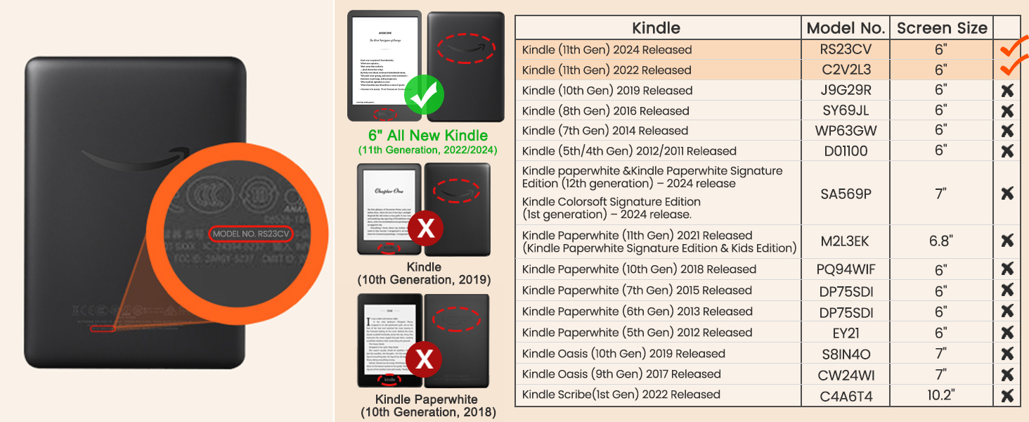 Case for 6" All-new Kindle11th Gen 2022