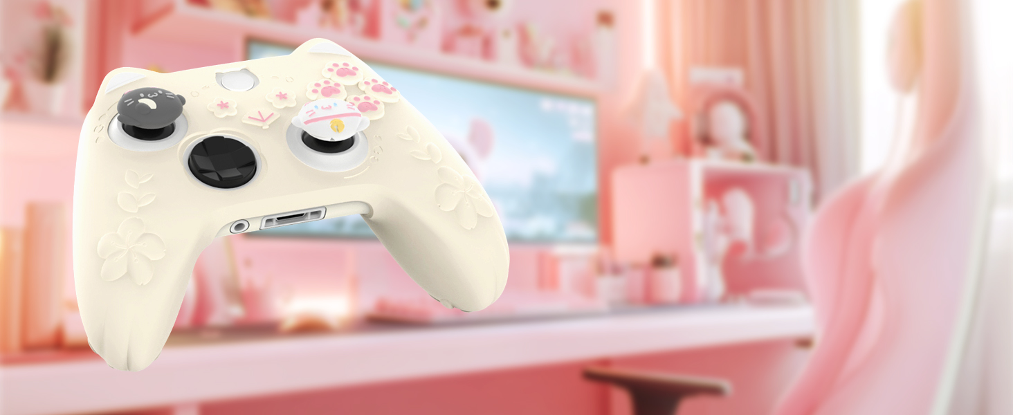 PlayVital Cherry Blossoms Kitten Protective Silicone Cover