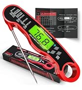 AWLKIM Meat Thermometer Digital - Instant Read Waterproof Food Thermometer with Backlight for Coo...