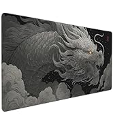Buslint Extended Gaming Mouse Pad with Dragon Design, 35.4 x 15.7 Inches, Non-Slip Rubber Base, M...