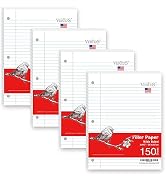 WritePads Notebook Paper Wide Ruled Loose Leaf Paper, Standard 8"x10-1/2" Bulk Lined Paper, 3 Hol...