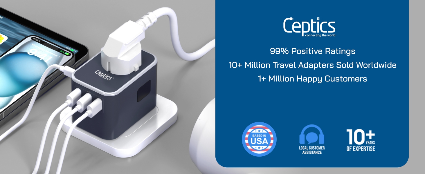 Ceptics, Ceptics Universal adepters, international power adapter