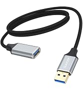 CLAVOOP USB Extension Cable 3ft, USB A 3.0 Extender Male to Female Cord Braided Compatible with F...