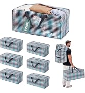 WORKPRO 6 Pack Extra Large Moving Bags with Zippers & Carrying Handles Backpack Straps, Heavy-Dut...