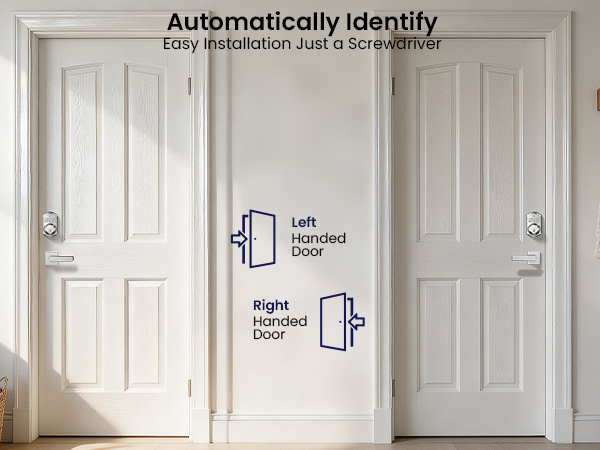 reversible left/right door, auto detects direction after reset for easy home installation
