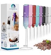Powerful Milk Frother Handheld Foam Maker, Mini Whisk Drink Mixer for Coffee, Cappuccino, Latte, ...