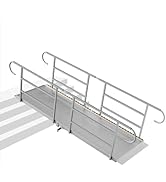 CAMMOO 10 FT Wheelchair Ramp with Handrails for Home Steps 1200LBS Capacity, Aluminum Alloy with ...
