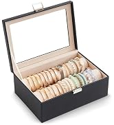 Lolalet Bracelet Display Holder with Clear Lid -Black | Jewelry Organizer with 2 Velvet Display R...