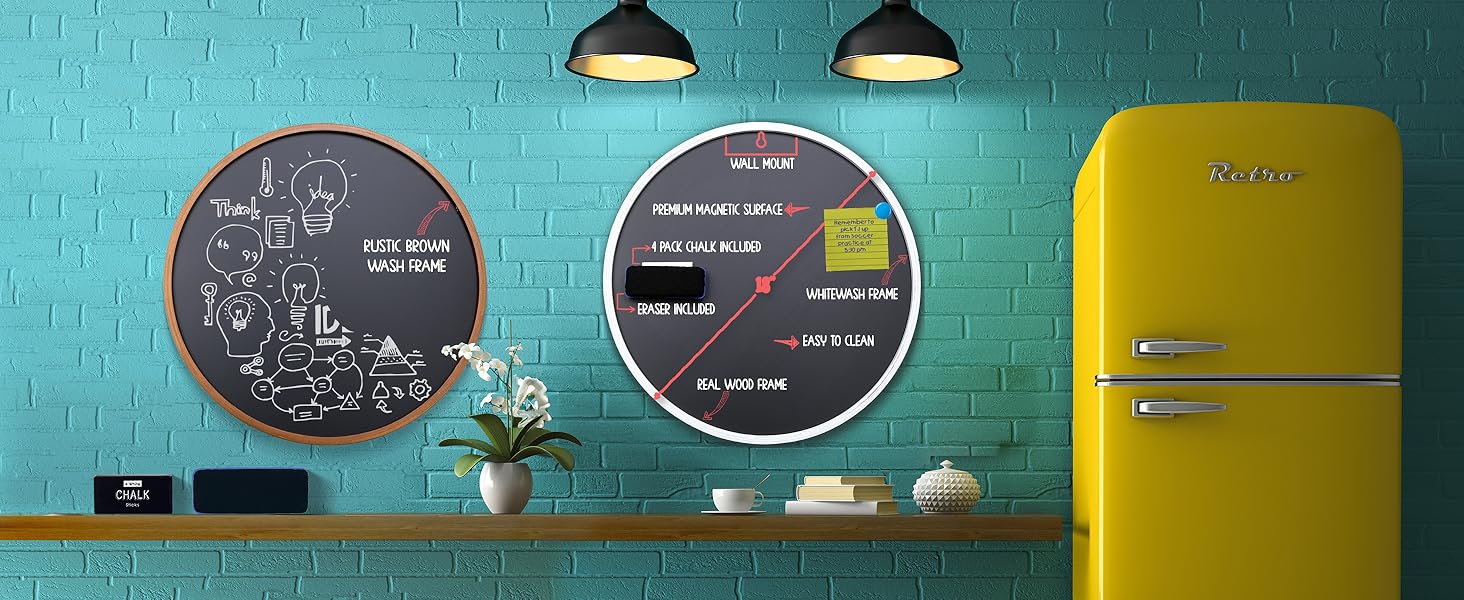 Round magnetic chalkboard