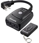 DEWENWILS Light Sensor Timer Waterproof, Plug in Timer Switch, 100 ft Range Remote Control with 2...
