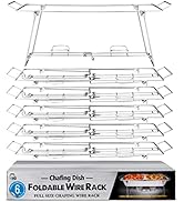 Foldable Chafing Wire Rack Buffet Stand - 6 Pack Full Size Racks For Dish Serving Trays Food Warm...