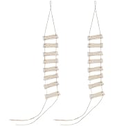 Wakauto 1Set Mini Wooden Rope Ladder Dollhouse Decor,1:12 Miniature Ladder for Gnome Decor, Fairy...