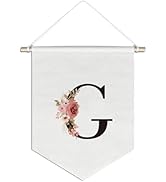 foedor Personalized Teen Girl Gifts Initial Cute Flower Poster Banner Flag,Canvas Hanging Pennant...