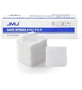 JMU 200 Woven Gauze Sponges 2x2, 8-Ply Non-Sterile Guaze Pads, 100% Cotton Dental Pads