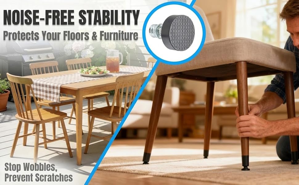 1/4 -20 rubber furniture feet