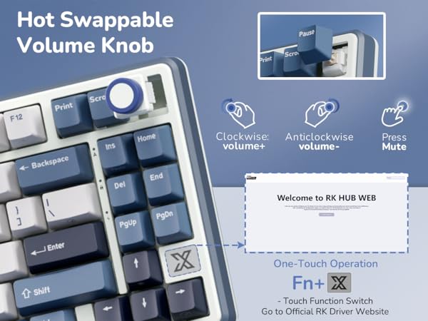 hot swappable volume konb