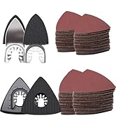 114Pcs Oscillating Tool Sanding Pads Kit 2Pcs Triangle Sanding Pads and 2Pcs Finger Sanding Pad 1...