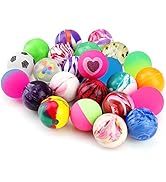 Pllieay 24 Pieces Jet Bouncy Balls Small Bouncy Balls for Kids, Rubber Balls 25mm Mixed Color Par...